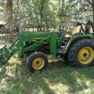John Deere 4710 Tractor | John Deere 4710 Tractor, 4x4, Hydro  + 460 Loader w Bucket & Hay Spear