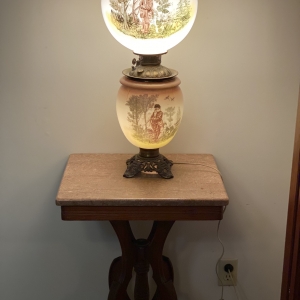 Victorian Electrified Lamp | GWTW Hand Painted Lamp