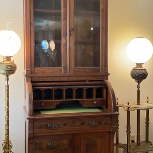 Victorian Secretary | 1880's Victorian Roll Top Secretary