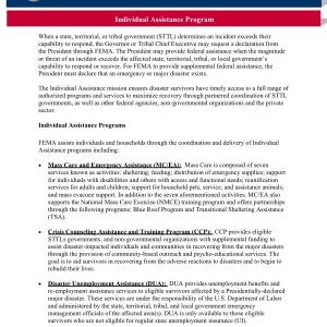 FEMA Individual Assistance | FEMA Individual Assistance Information Page 1