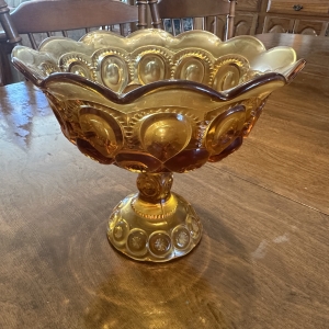 Amber Glass | Moon & Stars Amber Glass Compote