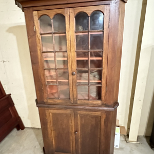 20 Pane Corner Cupboard | Antique Middle TN walnut 20 Pane Corner Cupboard