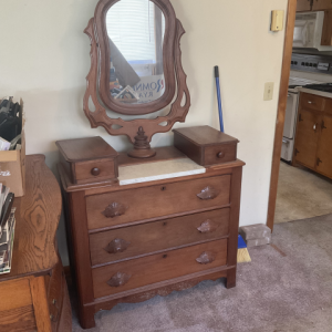 Walnut Dresser | Walnut Dresser with Marble Inlay