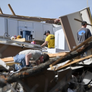 Brett Hutto Sigma Chi Brother  TN Tech Clean Up at Charlton Sq | Damage is seen on Charlton Square in Baxter, Wednesday, March 4, 2020. A tornado hit the Cookeville area early morning Tuesday.The Tennessean Caitie McMekinNews Sentinel